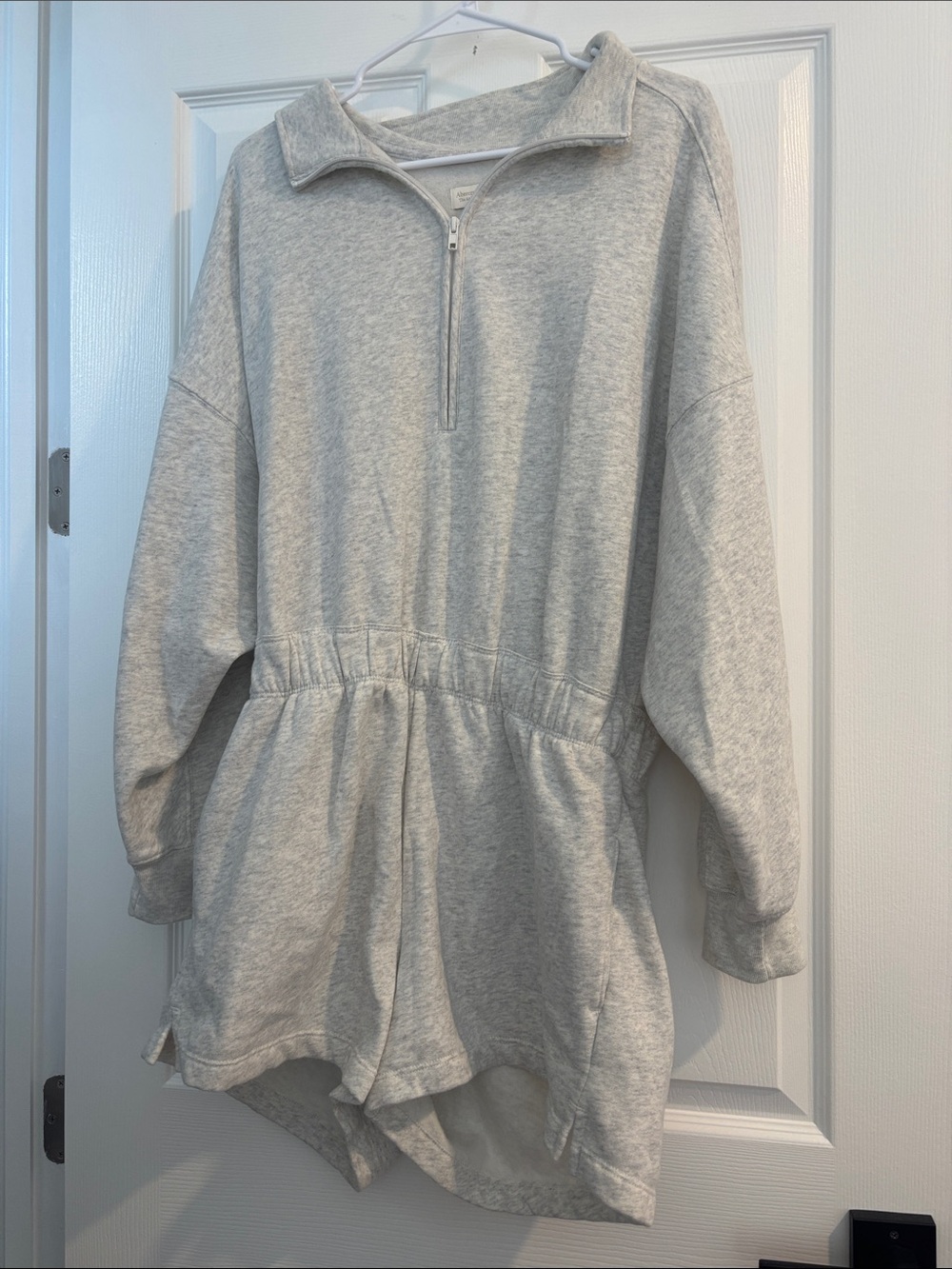 Abercrombie Light Gray Fleece Romper